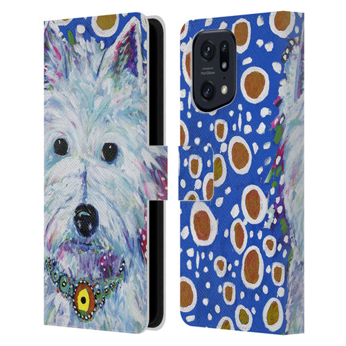 Mad Dog Art Gallery Dogs Westie Leather Book Wallet Case Cover For OPPO Find X5 Pro