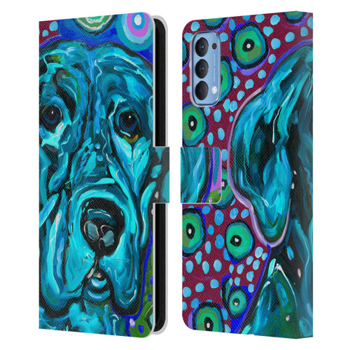 Mad Dog Art Gallery Dogs Aqua Lab Leather Book Wallet Case Cover For OPPO Reno 4 5G