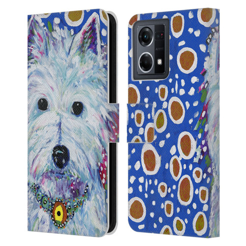 Mad Dog Art Gallery Dogs Westie Leather Book Wallet Case Cover For OPPO Reno8 4G