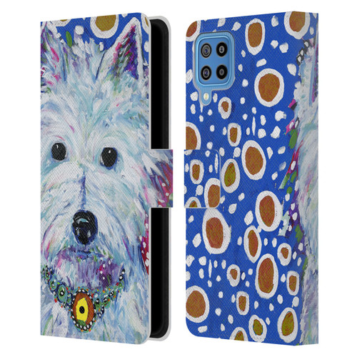 Mad Dog Art Gallery Dogs Westie Leather Book Wallet Case Cover For Samsung Galaxy F22 (2021)