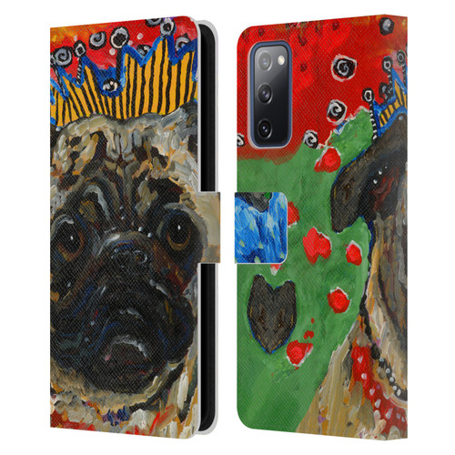 Mad Dog Art Gallery Dogs Pug Leather Book Wallet Case Cover For Samsung Galaxy S20 FE / 5G