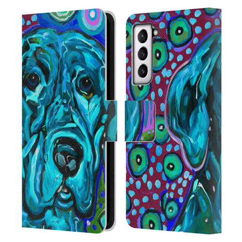 Mad Dog Art Gallery Dogs Aqua Lab Leather Book Wallet Case Cover For Samsung Galaxy S21 5G