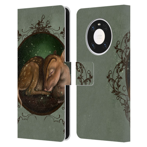 Ash Evans Animals Foundling Fawn Leather Book Wallet Case Cover For Huawei Mate 40 Pro 5G