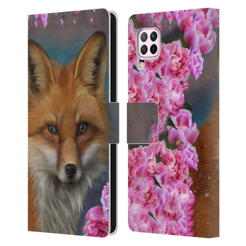 Ash Evans Animals Fox Peonies Leather Book Wallet Case Cover For Huawei Nova 6 SE / P40 Lite