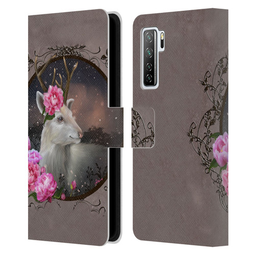 Ash Evans Animals White Deer Leather Book Wallet Case Cover For Huawei Nova 7 SE/P40 Lite 5G