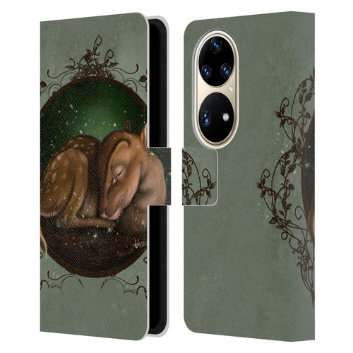 Ash Evans Animals Foundling Fawn Leather Book Wallet Case Cover For Huawei P50 Pro