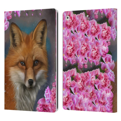 Ash Evans Animals Fox Peonies Leather Book Wallet Case Cover For Apple iPad 10.2 2019/2020/2021