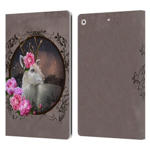 Ash Evans Animals White Deer Leather Book Wallet Case Cover For Apple iPad 10.2 2019/2020/2021
