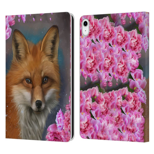 Ash Evans Animals Fox Peonies Leather Book Wallet Case Cover For Apple iPad 10.9 (2022)