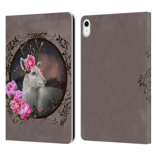 Ash Evans Animals White Deer Leather Book Wallet Case Cover For Apple iPad 10.9 (2022)
