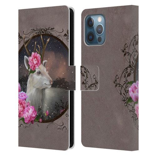 Ash Evans Animals White Deer Leather Book Wallet Case Cover For Apple iPhone 12 Pro Max