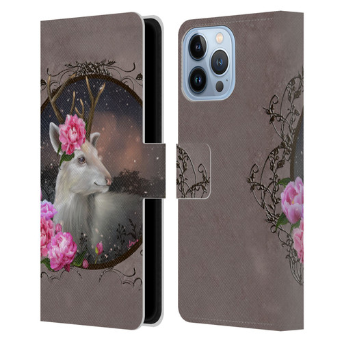 Ash Evans Animals White Deer Leather Book Wallet Case Cover For Apple iPhone 13 Pro Max
