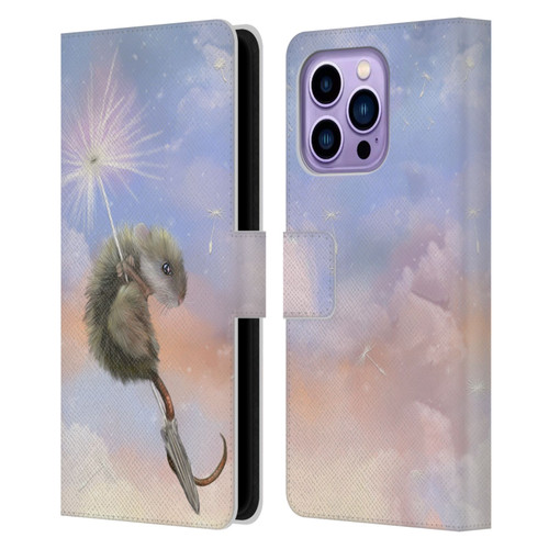 Ash Evans Animals Dandelion Mouse Leather Book Wallet Case Cover For Apple iPhone 14 Pro Max