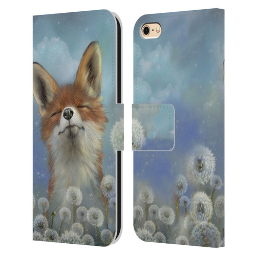 Ash Evans Animals Dandelion Fox Leather Book Wallet Case Cover For Apple iPhone 6 / iPhone 6s