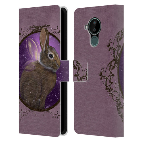 Ash Evans Animals Rabbit Leather Book Wallet Case Cover For Nokia C30