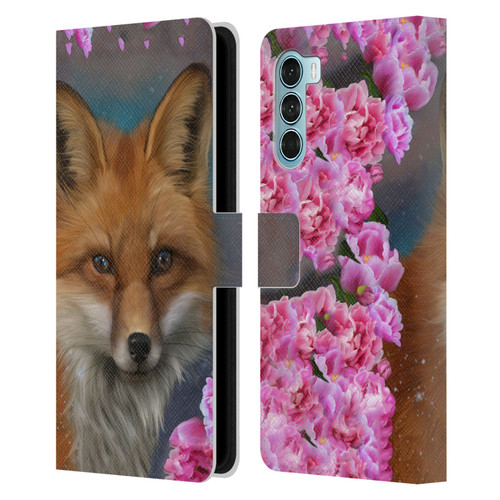 Ash Evans Animals Fox Peonies Leather Book Wallet Case Cover For Motorola Edge S30 / Moto G200 5G