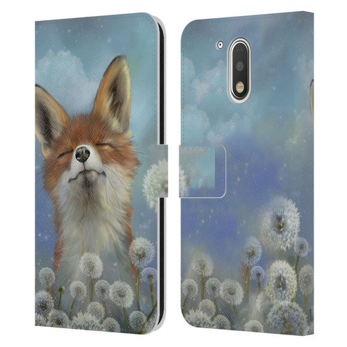 Ash Evans Animals Dandelion Fox Leather Book Wallet Case Cover For Motorola Moto G41