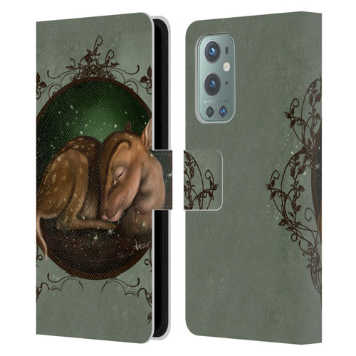 Ash Evans Animals Foundling Fawn Leather Book Wallet Case Cover For OnePlus 9