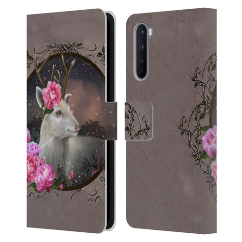 Ash Evans Animals White Deer Leather Book Wallet Case Cover For OnePlus Nord 5G