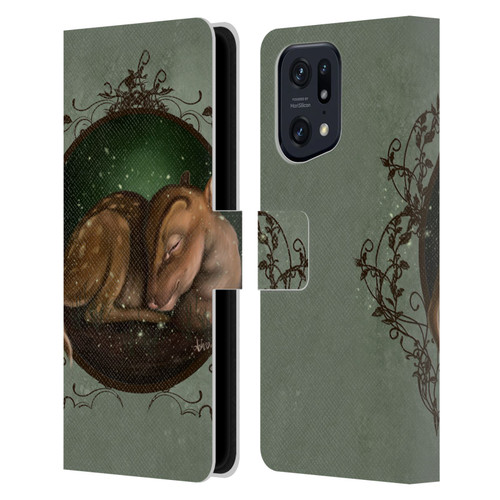 Ash Evans Animals Foundling Fawn Leather Book Wallet Case Cover For OPPO Find X5 Pro