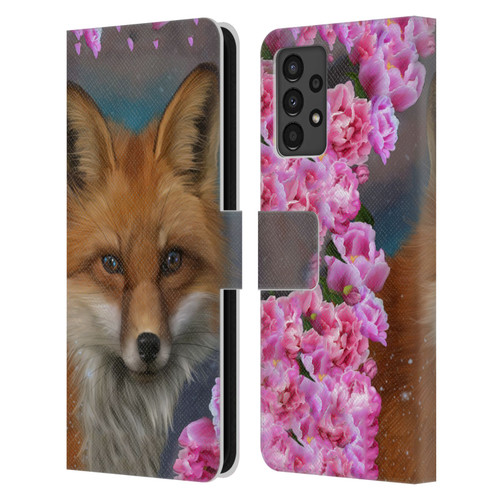 Ash Evans Animals Fox Peonies Leather Book Wallet Case Cover For Samsung Galaxy A13 (2022)