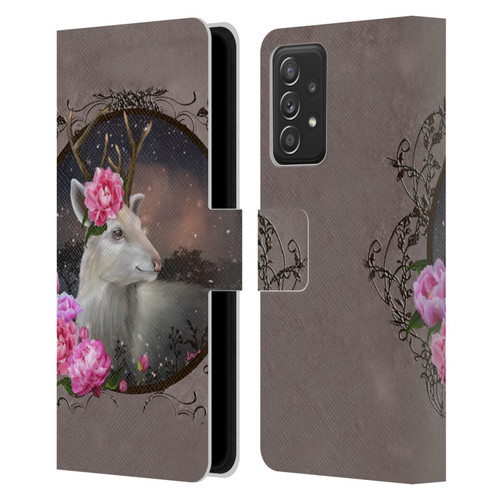 Ash Evans Animals White Deer Leather Book Wallet Case Cover For Samsung Galaxy A53 5G (2022)