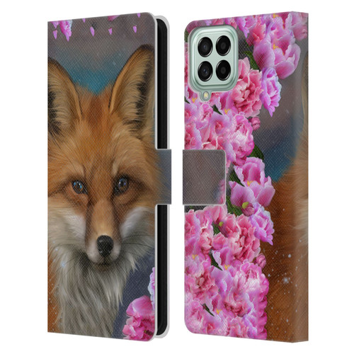 Ash Evans Animals Fox Peonies Leather Book Wallet Case Cover For Samsung Galaxy M33 (2022)