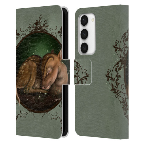 Ash Evans Animals Foundling Fawn Leather Book Wallet Case Cover For Samsung Galaxy S23 5G