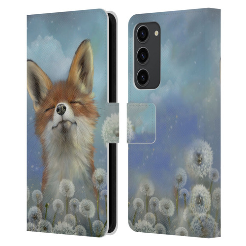 Ash Evans Animals Dandelion Fox Leather Book Wallet Case Cover For Samsung Galaxy S23+ 5G