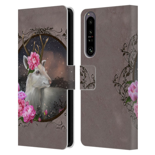 Ash Evans Animals White Deer Leather Book Wallet Case Cover For Sony Xperia 1 IV