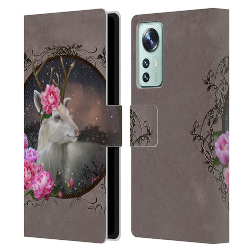 Ash Evans Animals White Deer Leather Book Wallet Case Cover For Xiaomi 12