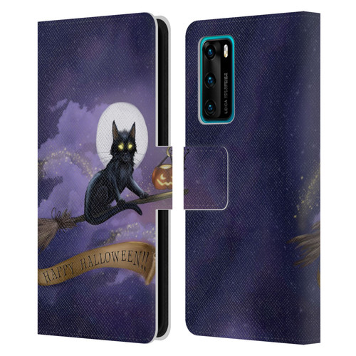 Ash Evans Black Cats Happy Halloween Leather Book Wallet Case Cover For Huawei P40 5G