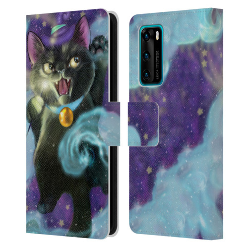 Ash Evans Black Cats Poof! Leather Book Wallet Case Cover For Huawei P40 5G