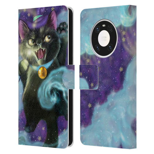 Ash Evans Black Cats Poof! Leather Book Wallet Case Cover For Huawei Mate 40 Pro 5G