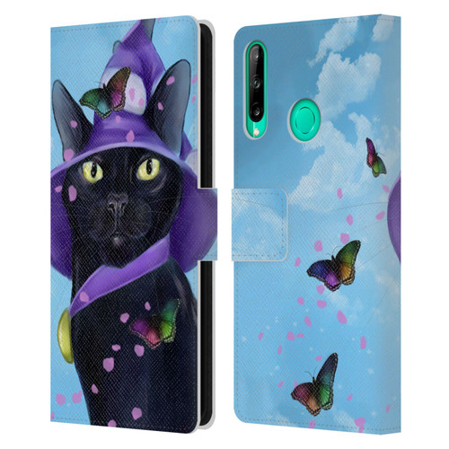 Ash Evans Black Cats Butterfly Sky Leather Book Wallet Case Cover For Huawei P40 lite E