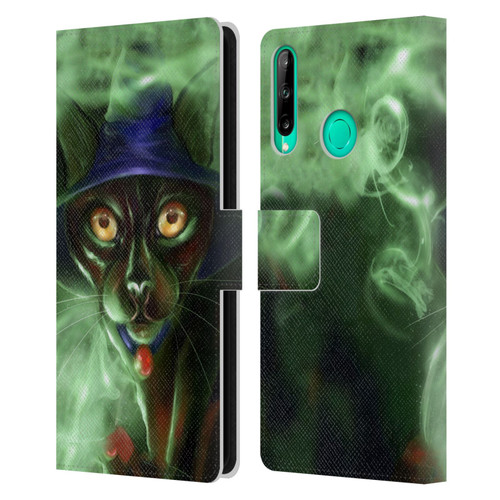 Ash Evans Black Cats Conjuring Magic Leather Book Wallet Case Cover For Huawei P40 lite E