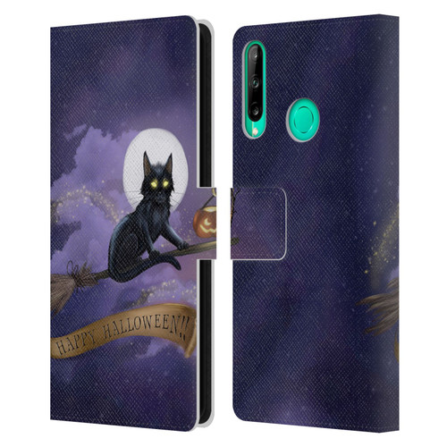 Ash Evans Black Cats Happy Halloween Leather Book Wallet Case Cover For Huawei P40 lite E