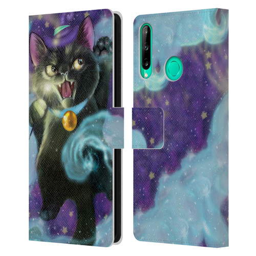 Ash Evans Black Cats Poof! Leather Book Wallet Case Cover For Huawei P40 lite E