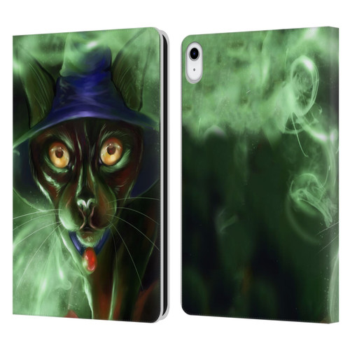 Ash Evans Black Cats Conjuring Magic Leather Book Wallet Case Cover For Apple iPad 10.9 (2022)