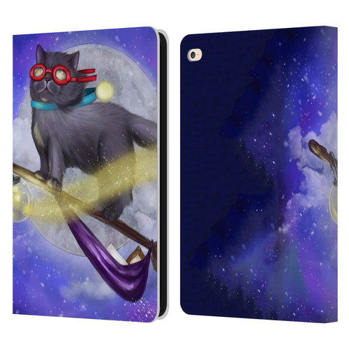 Ash Evans Black Cats Fly By Leather Book Wallet Case Cover For Apple iPad Air 2 (2014)