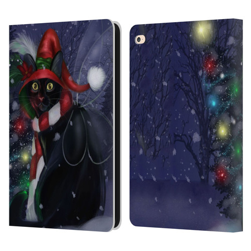 Ash Evans Black Cats Yuletide Cheer Leather Book Wallet Case Cover For Apple iPad Air 2 (2014)