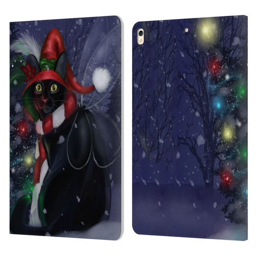 Ash Evans Black Cats Yuletide Cheer Leather Book Wallet Case Cover For Apple iPad Pro 10.5 (2017)