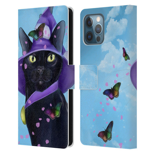 Ash Evans Black Cats Butterfly Sky Leather Book Wallet Case Cover For Apple iPhone 12 Pro Max