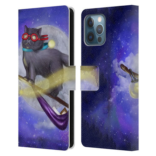 Ash Evans Black Cats Fly By Leather Book Wallet Case Cover For Apple iPhone 12 Pro Max