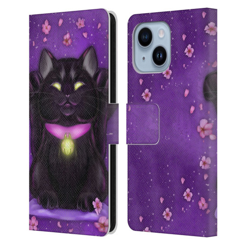 Ash Evans Black Cats Lucky Leather Book Wallet Case Cover For Apple iPhone 14 Plus