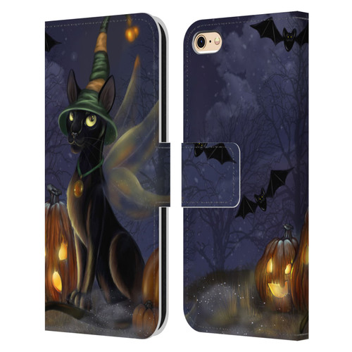 Ash Evans Black Cats The Witching Time Leather Book Wallet Case Cover For Apple iPhone 6 / iPhone 6s