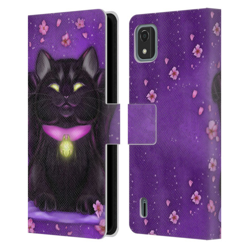 Ash Evans Black Cats Lucky Leather Book Wallet Case Cover For Nokia C2 2nd Edition