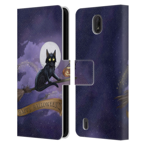 Ash Evans Black Cats Happy Halloween Leather Book Wallet Case Cover For Nokia C01 Plus/C1 2nd Edition