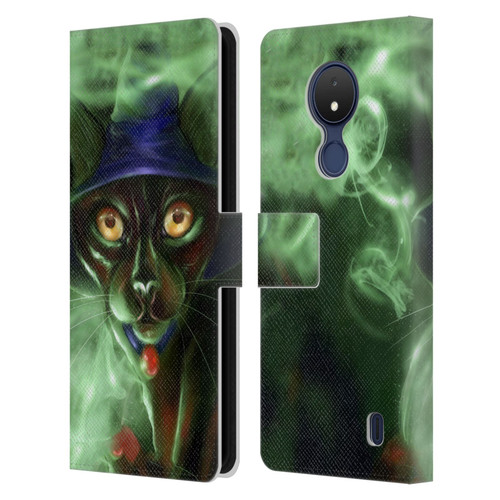 Ash Evans Black Cats Conjuring Magic Leather Book Wallet Case Cover For Nokia C21