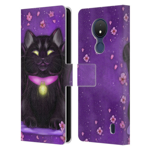 Ash Evans Black Cats Lucky Leather Book Wallet Case Cover For Nokia C21